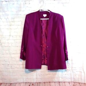 Womans Lisa Renee Vintage Purple Sequin Dress Jacket & Matching‎ Top  NWT Sz 22